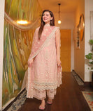 3 Piece Embroidered Lawn Shirt with Embroidered Organza Dupatta 1049