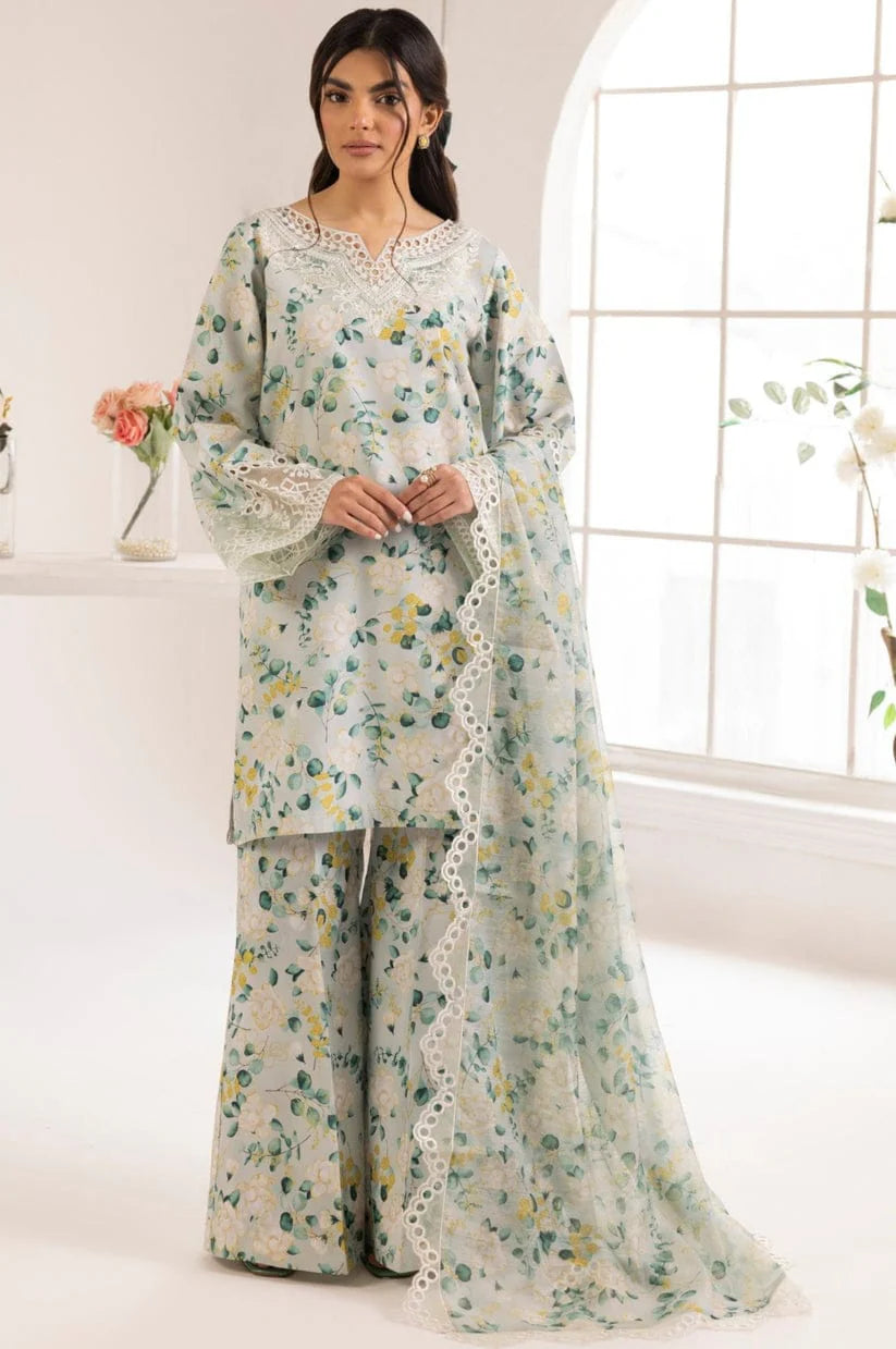 EMBROIDERED PRINTED UNSTITCHED LILEN 207