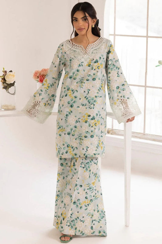 EMBROIDERED PRINTED UNSTITCHED LILEN  207