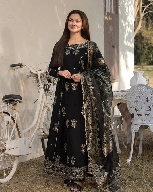 Dhanak -3PC Embroidered Shirt with Digital Printed Silk Dupatta-109