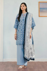 3 Pc Embroidered Lawn Shirt with Printed Polly Lawn Dupatta CO 2610