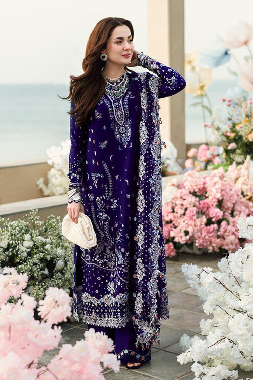 Qalamkar Sahil Kinare Luxury Lawn Embroidered Unstitched 3 Piece 10018
