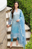 3 Piece Printed and Embroidered Lawn Shirt with Embroidered Organza Dupatta MB510