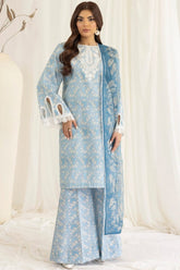Unstitched 3 Pcs Digital Printed And Embroidered Lawn Suit With Silk Dupatta MB 442