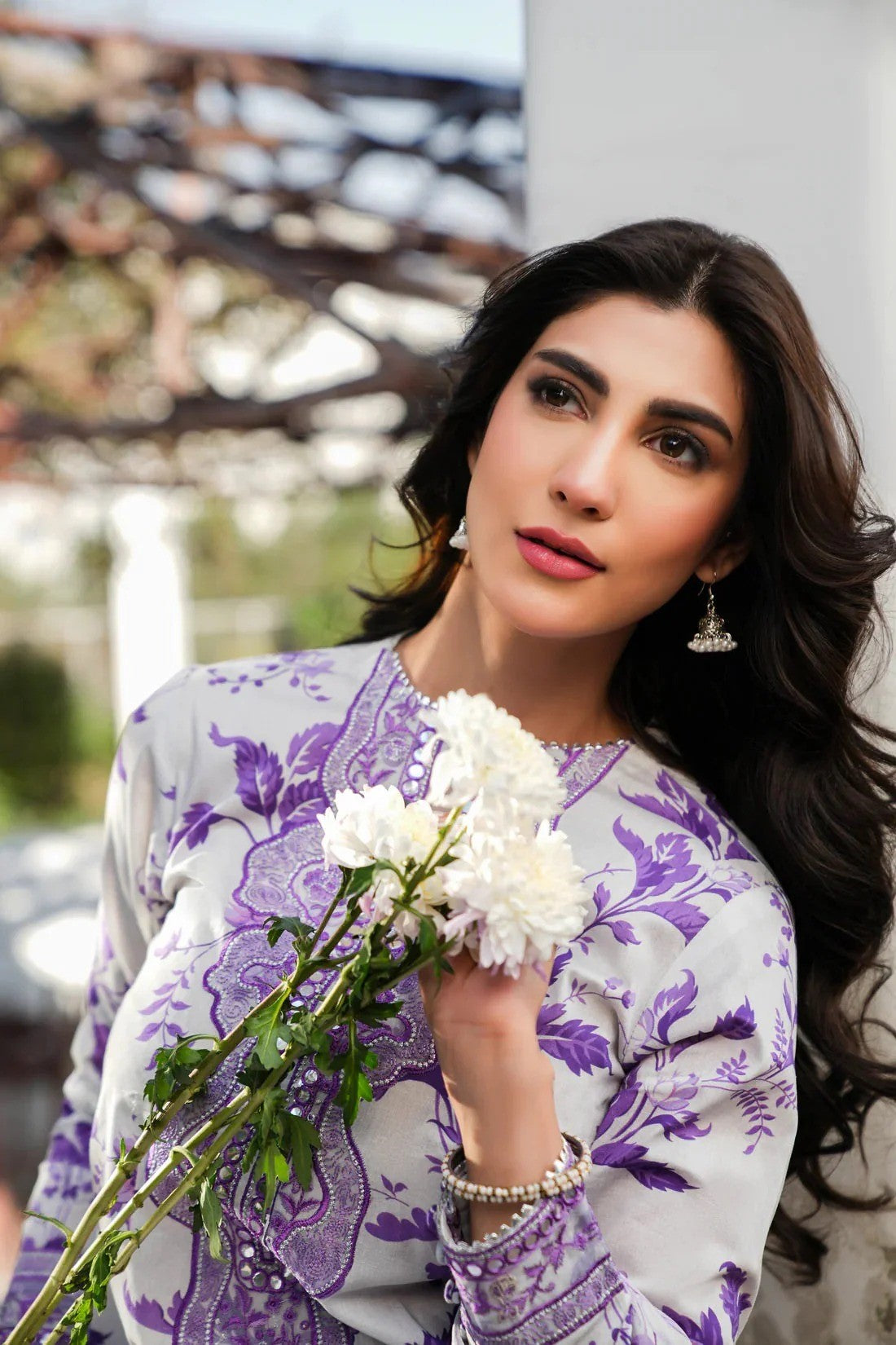 ANEELAS PRINTED LAWN EMBROIDERY UNSTITCH DRESS 3 PIECE V518