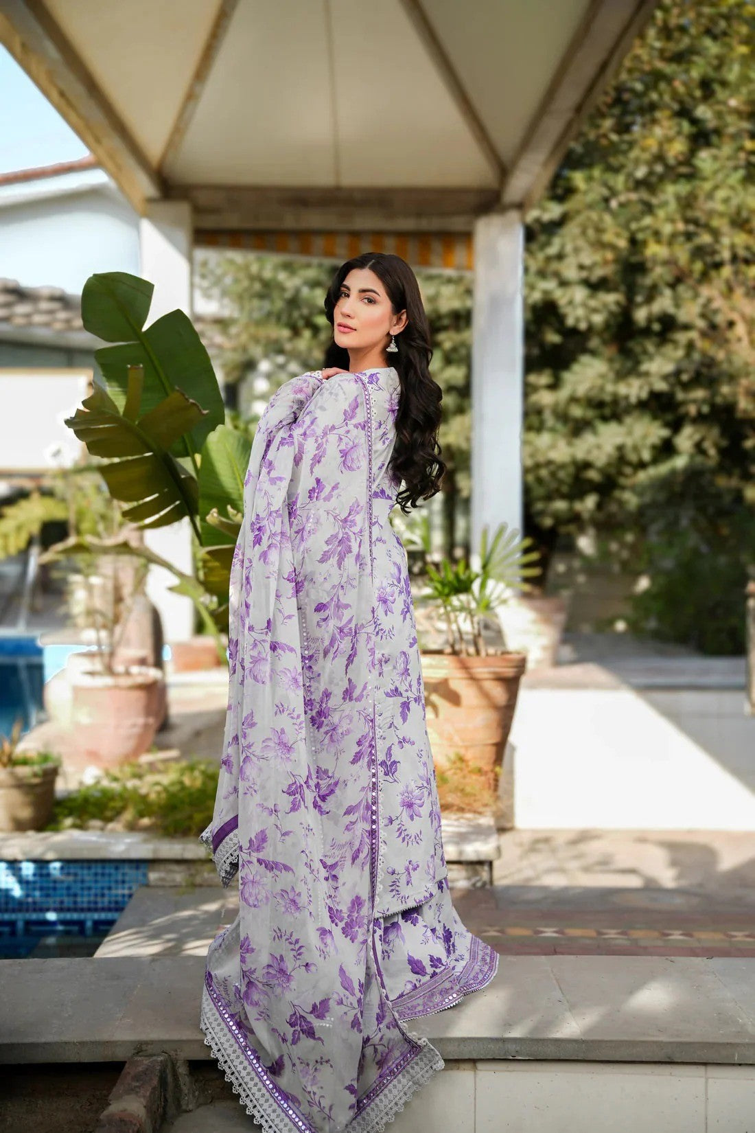 ANEELAS PRINTED LAWN EMBROIDERY UNSTITCH DRESS 3 PIECE V518