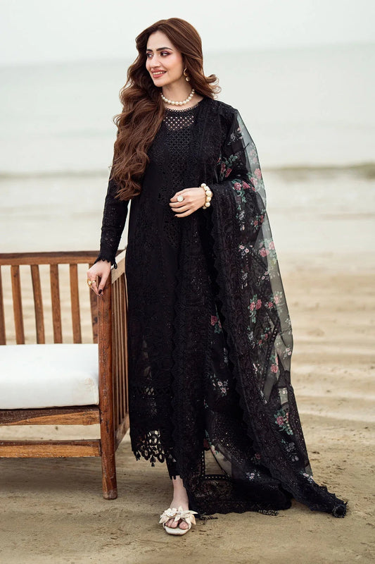 NUREH - 3PC LAWN EMBROIDERED SHIRT WITH COTTON NET PRINTED EMBROIDERED DUPATTA AND TROUSER - C 520