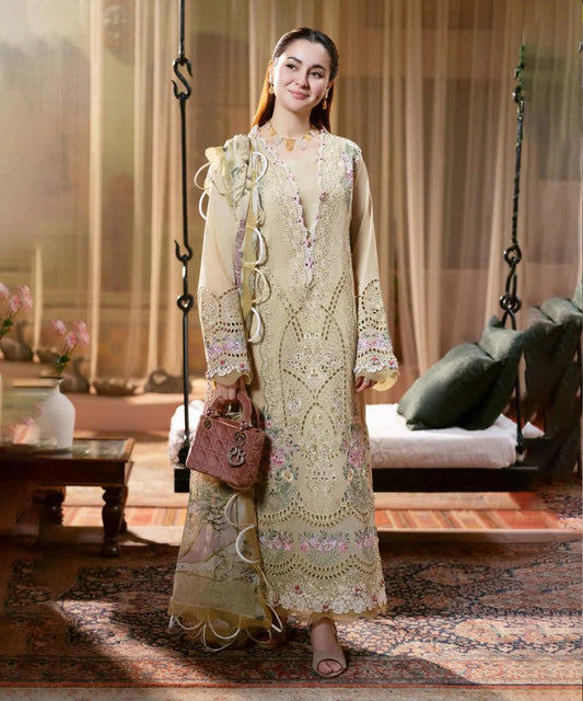 JADE DHANAK UNSTITCH-3PC Embroidered Shirt with Digital Printed WOOL SHAL-523W