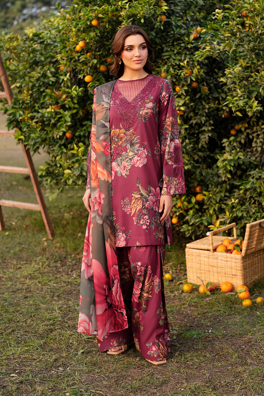 EMBROIDERED PRINTED UNSTITCHED LILEN  206