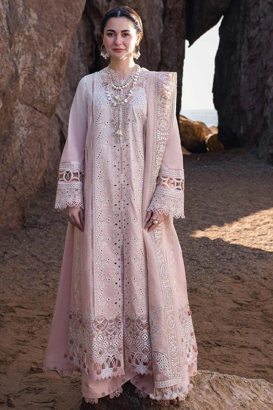 QALAMKAR - 3PC LAWN EMBROIDERED SHIRT WITH ORGANZA EMBROIDERED DUPATTA AND TROUSER - HZG2180