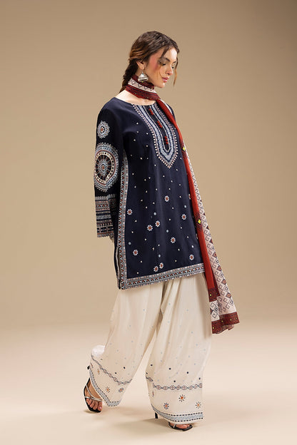 JAZMIN - UNSTITCHED 3PC DHANAK EMBROIDERED SUIT 241