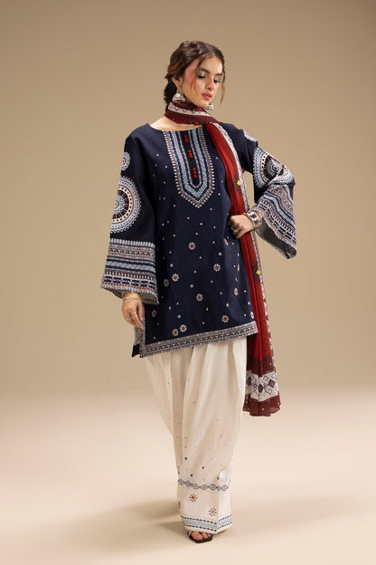 JAZMIN - UNSTITCHED 3PC DHANAK EMBROIDERED SUIT 241