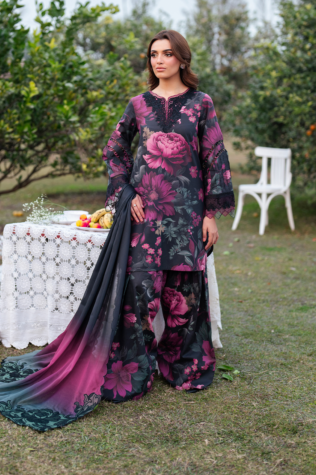 EMBROIDERED PRINTED UNSTITCHED LILEN  204