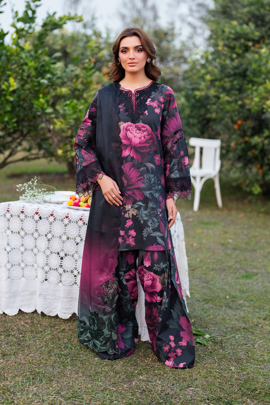 EMBROIDERED PRINTED UNSTITCHED LILEN  204