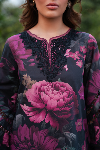 EMBROIDERED PRINTED UNSTITCHED LILEN  204