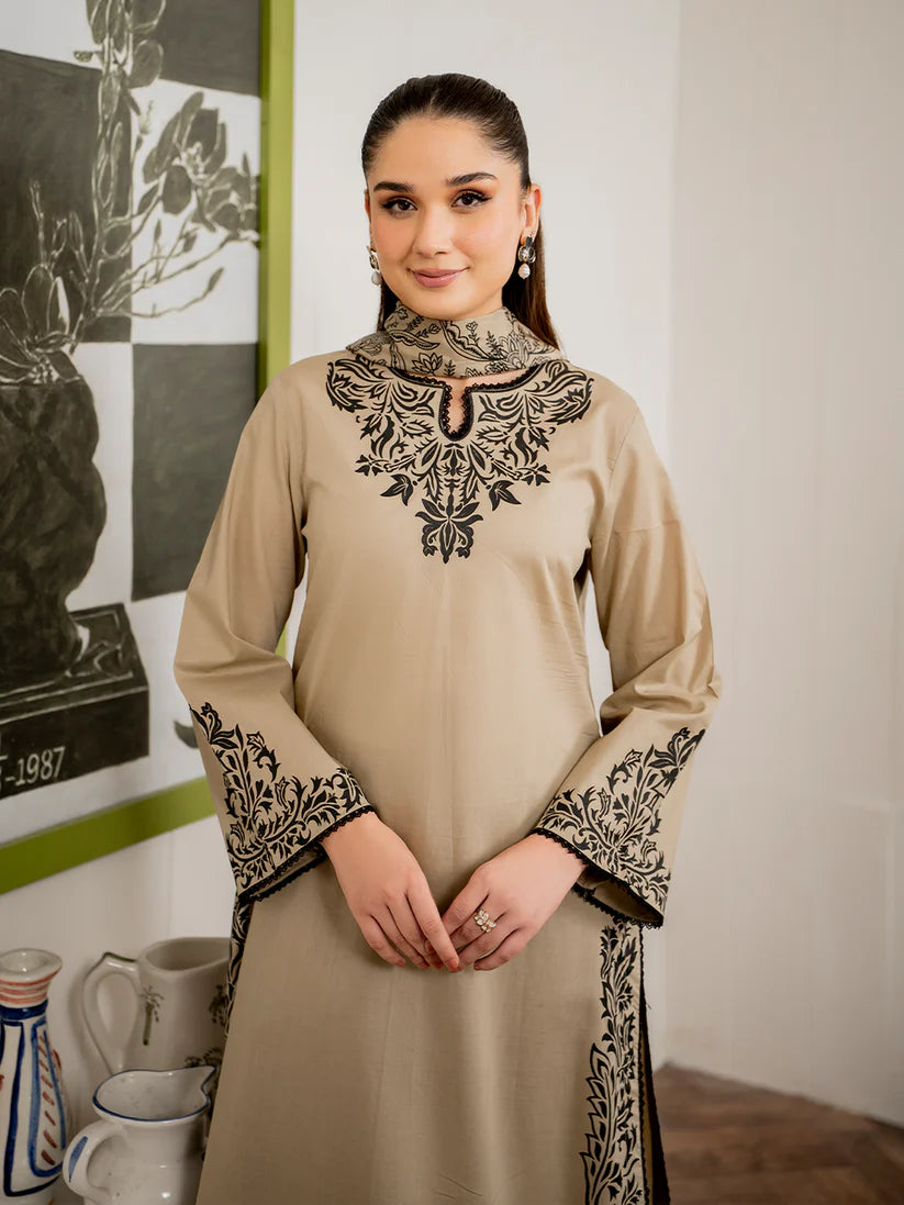 GARNADE - 3PC DHANAK EMBROIDERED UNSTITCHED DRESS - 221