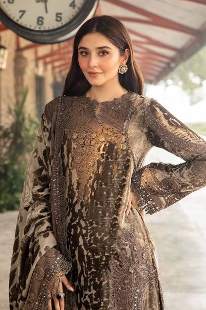 MARIA B 3 Piece Unstitched Embroidered LILEN Suit 529w