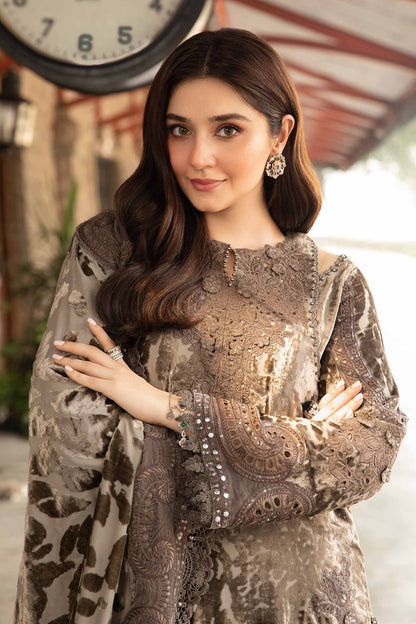 MARIA B 3 Piece Unstitched Embroidered LILEN Suit 529w
