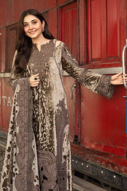 MARIA B 3 Piece Unstitched Embroidered LILEN Suit 529w