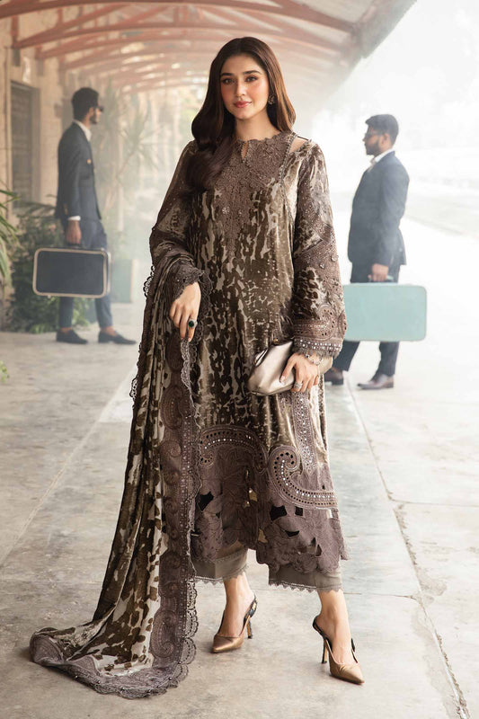 MARIA B 3 Piece Unstitched Embroidered LILEN Suit 529w