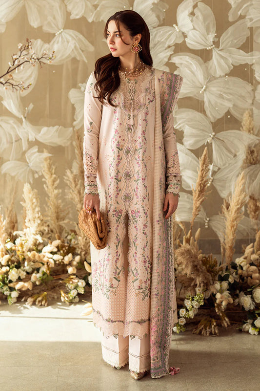 QALAMKAR - 3PC LAWN EMBROIDERED SHIRT WITH COTTON NET EMBROIDERED DUPATTA AND TROUSER - 10013
