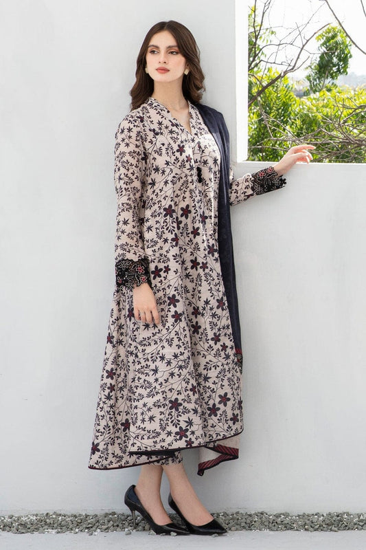 3 Piece Digital Printed Lawn Shirt Trouser with Lawn Dupatta BQ410