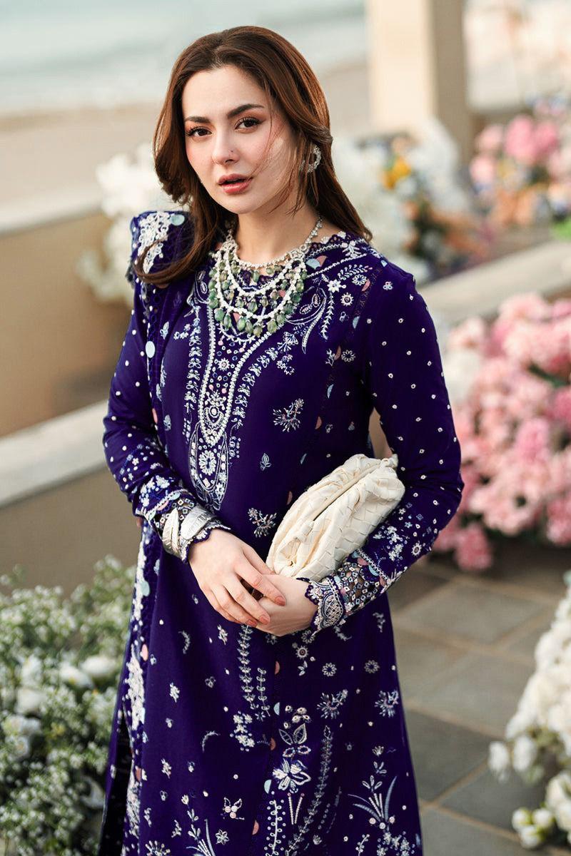 Qalamkar Sahil Kinare Luxury Lawn Embroidered Unstitched 3 Piece 10018