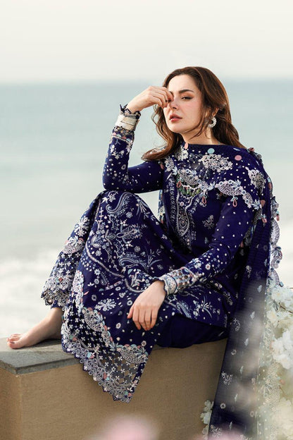 Qalamkar Sahil Kinare Luxury Lawn Embroidered Unstitched 3 Piece 10018