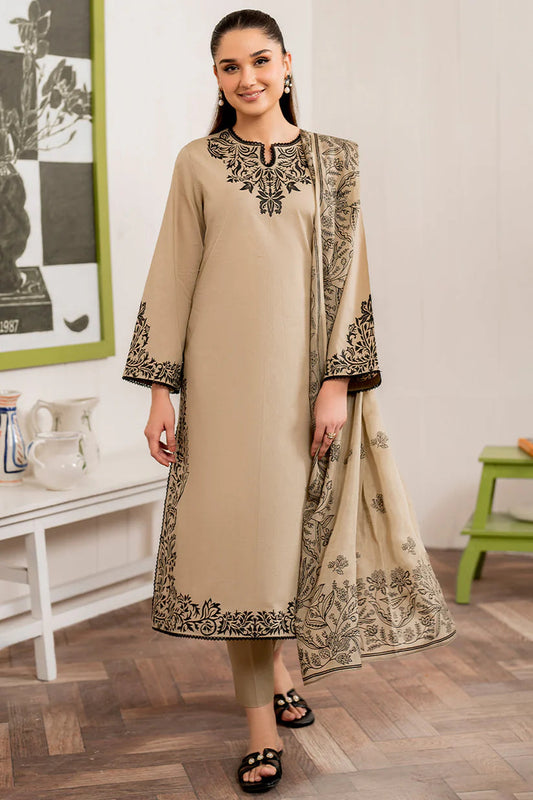 GARNADE - 3PC DHANAK EMBROIDERED UNSTITCHED DRESS - 221