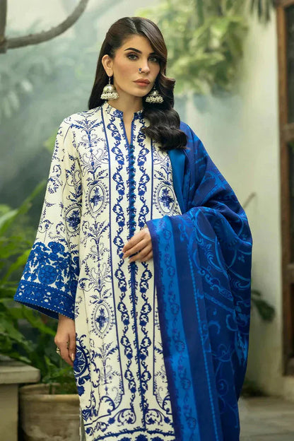 Unstitched 3 Pcs Digital Printed Lawn Suit with Printed Lawn Dupatta ZC 424