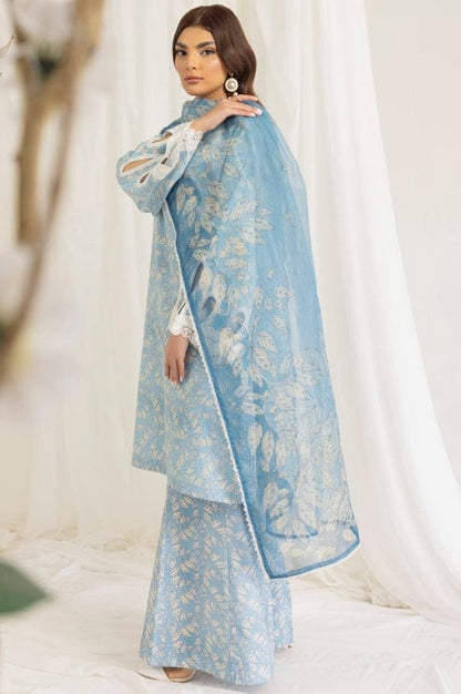 Unstitched 3 Pcs Digital Printed And Embroidered Lawn Suit With Silk Dupatta MB 442